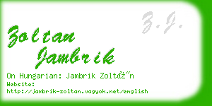 zoltan jambrik business card